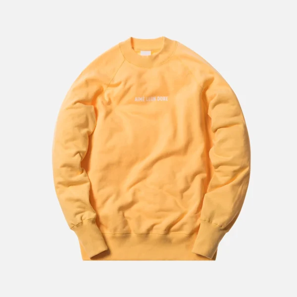 aim leon dore yellow logo crewneck sweatshirt - KITH-SHOP