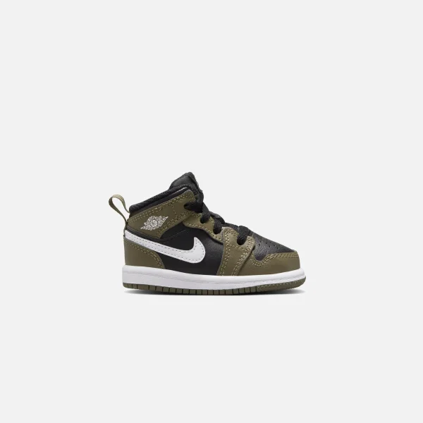 air jordan 1 mid black white medium olive jordan td - KITH-SHOP