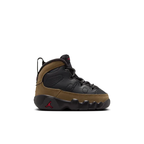 air jordan 9 retro td black light olive varsity red - KITH-SHOP