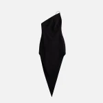 alexander wang black asymmetric strapless pointed hem dress - KITH-SHOP