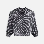 alexander wang black crewneck pullover with reverse logo wave print - KITH-SHOP