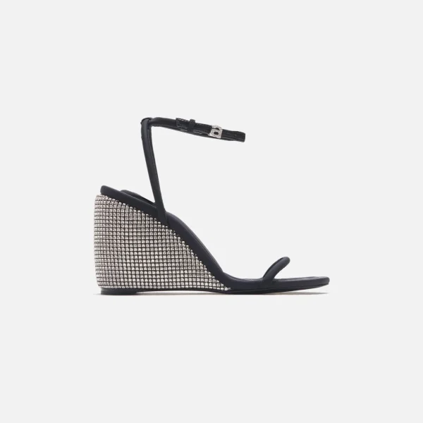 alexander wang dahlia crystal wedge sandal in black - KITH-SHOP