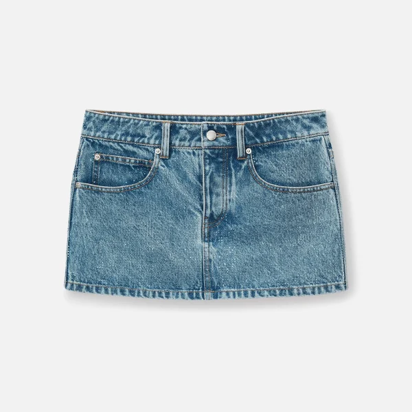 alexander wang indigo all over hotfix mini skirt - KITH-SHOP