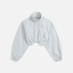 alexander wang lightweight bolero track jacket light grey and white - KITH-SHOP