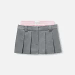 alexander wang pleated skort with built in boxer shorts grey - KITH-SHOP