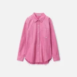 alexander wang raw hem boyfriend shirt joker pink - KITH-SHOP