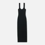 alexander wang t maxi tank dress with embossed logo black - KITH-SHOP