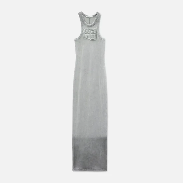 alexander wang t shirt dress with distressed edge grey - KITH-SHOP