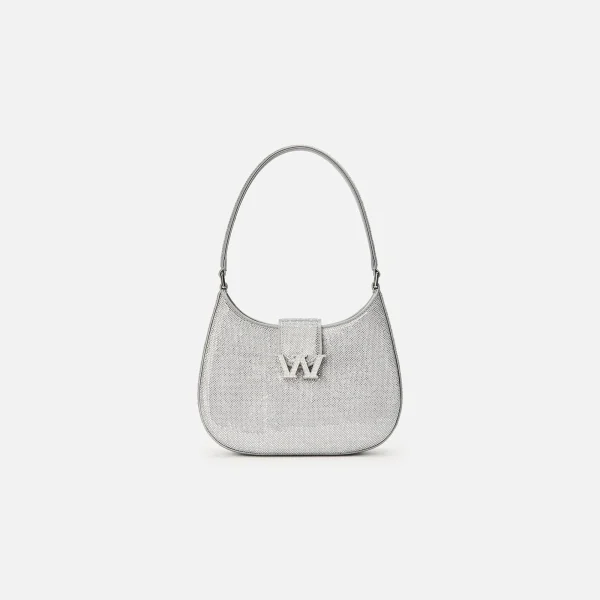 alexander wang w legacy small hobo bag in silver - KITH-SHOP