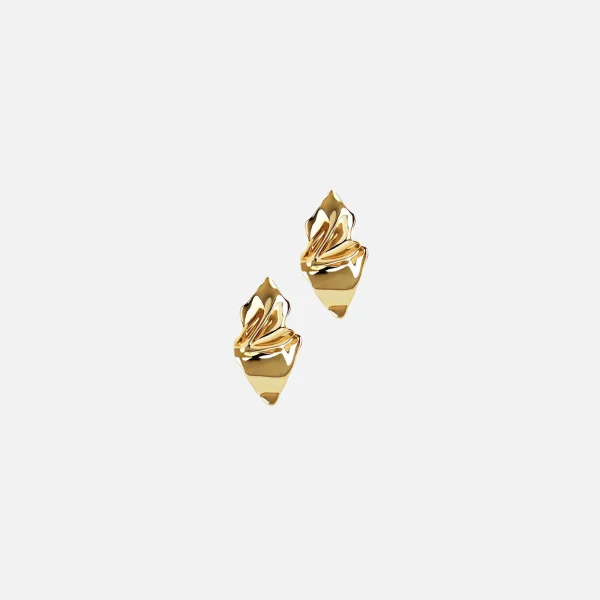 alexis bittar gold crumpled small post earrings - KITH-SHOP