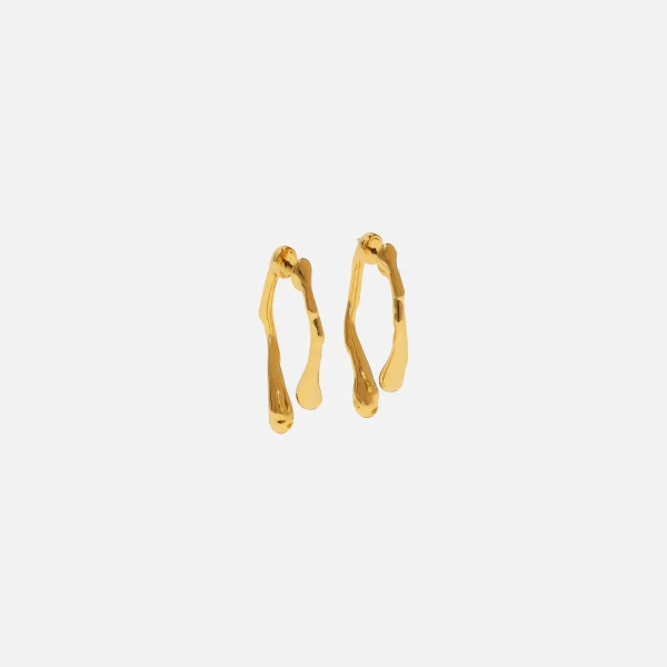 alexis bittar gold drippy front and back post earrings - KITH-SHOP