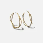 alexis bittar gold intertwined crystal pave hoop earrings - KITH-SHOP