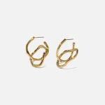 alexis bittar twisted interlock gold hoop earrings - KITH-SHOP