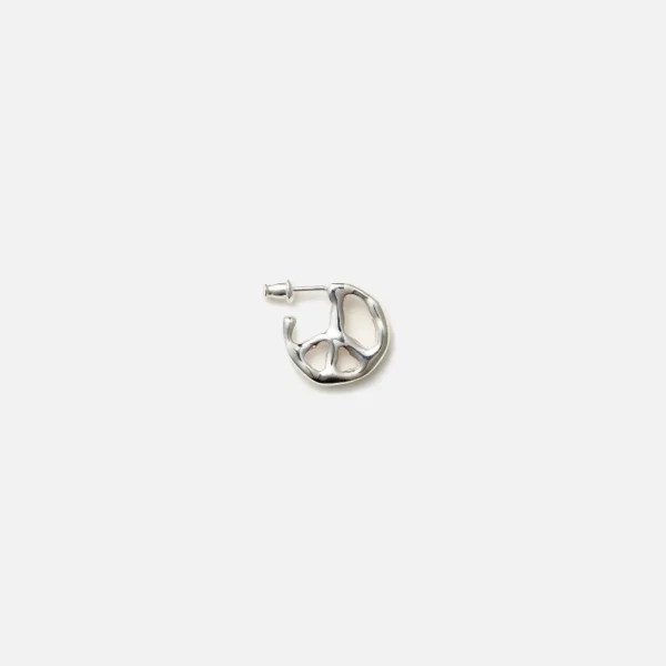 ambush peace symbol silver hoop earrings - KITH-SHOP