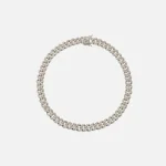 amy shehab small crystal cuban link necklace in silver - KITH-SHOP