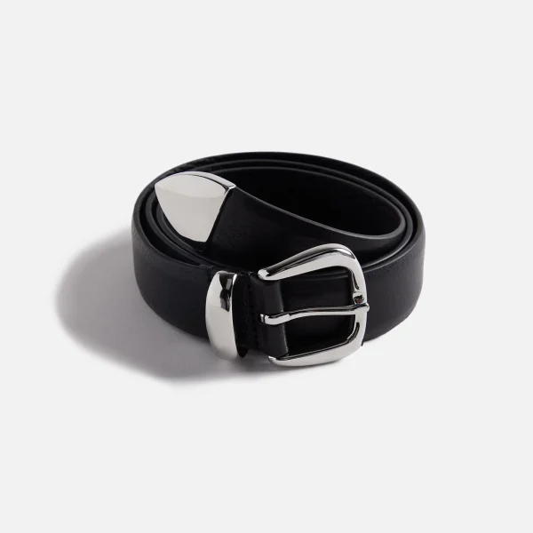 anderson s black tanned leather belt with metal tip and keeper - KITH-SHOP