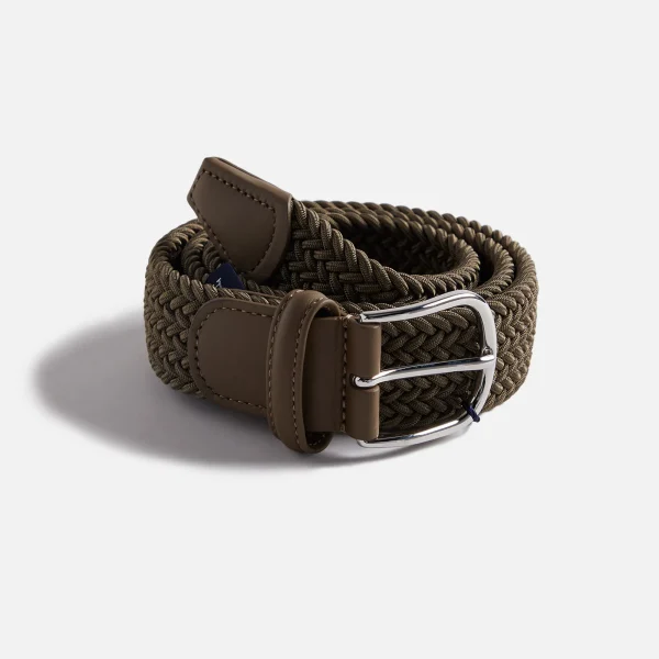 anderson s khaki classic stretch woven belt - KITH-SHOP