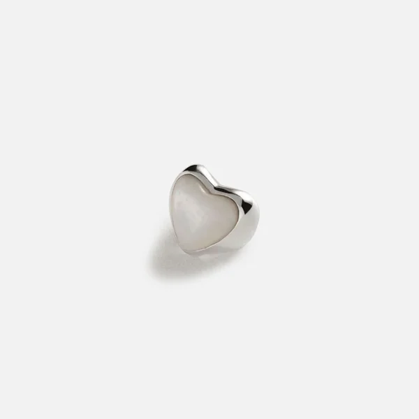 annika inez heart shaped pearl earcuff silver gold - KITH-SHOP