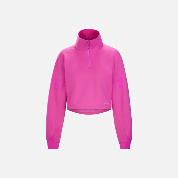 arc teryx women s system a lera half zip sweatshirt vibrant ultra violet - KITH-SHOP