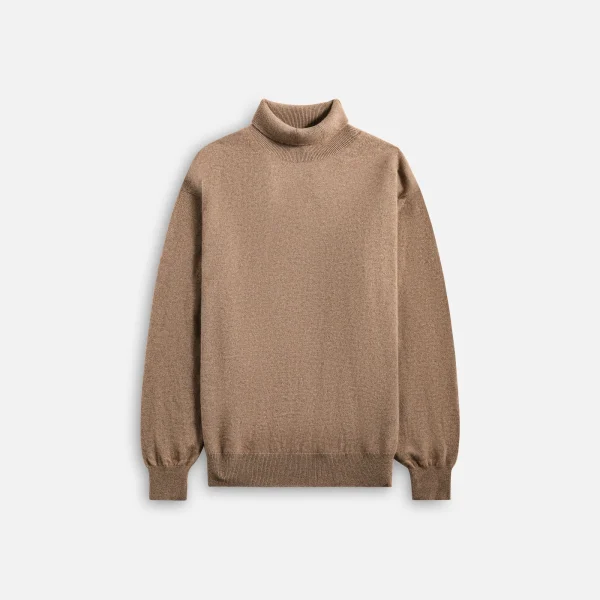 auralee baby cashmere turtleneck sweater natural brown - KITH-SHOP