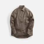 auralee brown super light wool relaxed fit shirt - KITH-SHOP