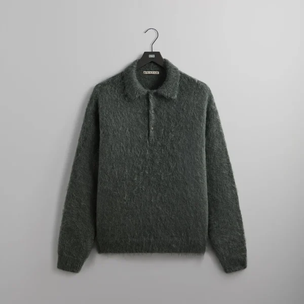 auralee brushed super kid mohair knit polo urban chic by kith 101 - KITH-SHOP