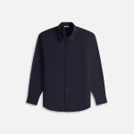 auralee dark navy superfine tropical wool shirt - KITH-SHOP