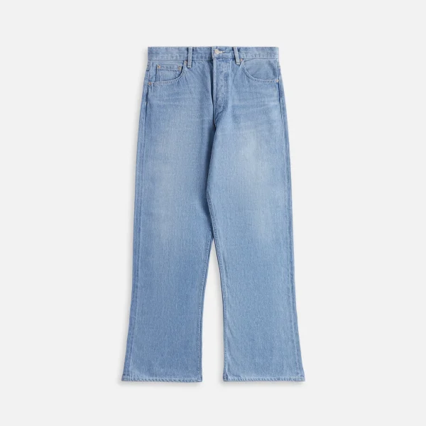 auralee light indigo selvedge denim pants faded wash - KITH-SHOP