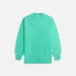 auralee soft brushed wool cashmere silk knit sweater aqua green - KITH-SHOP