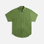 auralee washed finx twill oversized shirt in khaki green - KITH-SHOP