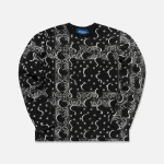 awake black long sleeve paisley print tee - KITH-SHOP