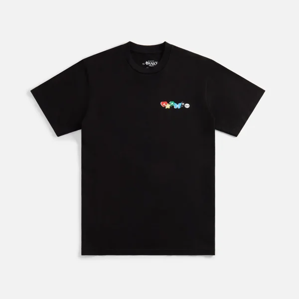 awake ny black printed charm logo t shirt - KITH-SHOP