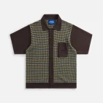 awake ny brown multi color knit crochet button down shirt - KITH-SHOP