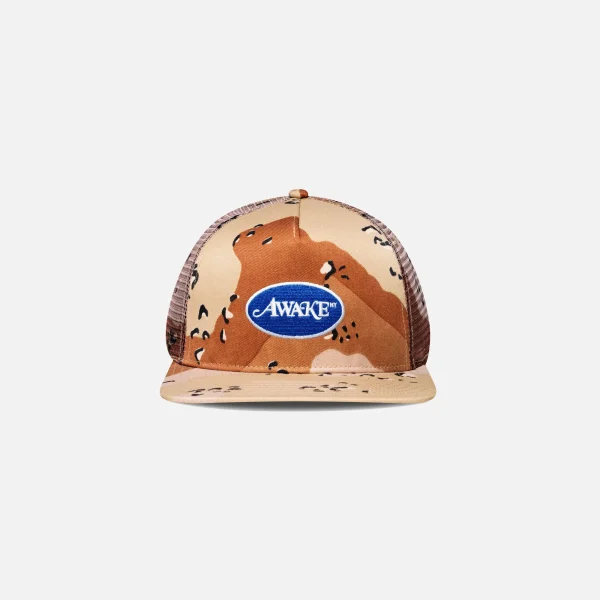 awake ny desert camo classic logo trucker hat - KITH-SHOP