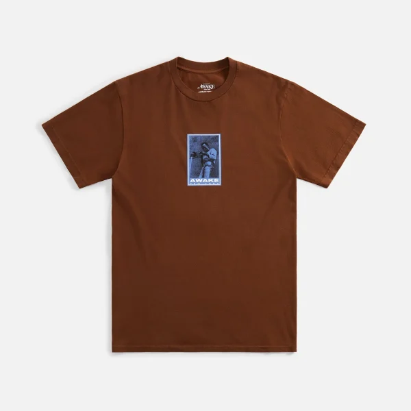 awake ny miles davis graphic print t shirt brown - KITH-SHOP