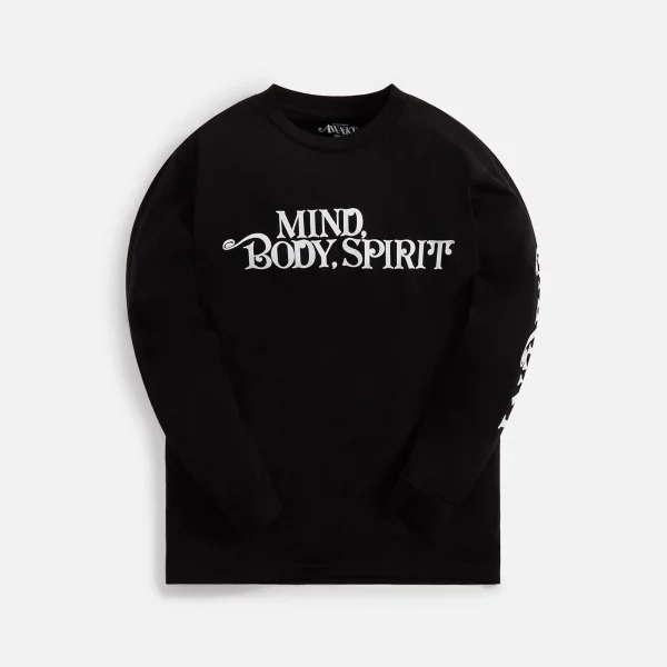 awake ny mind body spirit black long sleeve print tee - KITH-SHOP