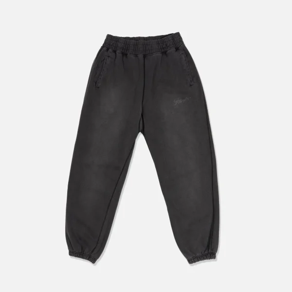 awake ny sunbleached logo black sweatpants - KITH-SHOP