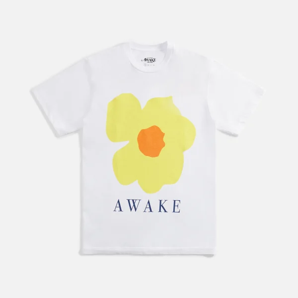 awake ny white floral print graphic tee - KITH-SHOP