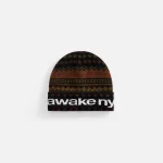 awake ny xtra lodge multi color black beanie - KITH-SHOP