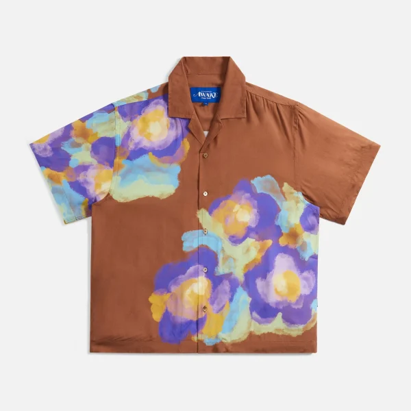 awake rust floral bouquet camp shirt - KITH-SHOP