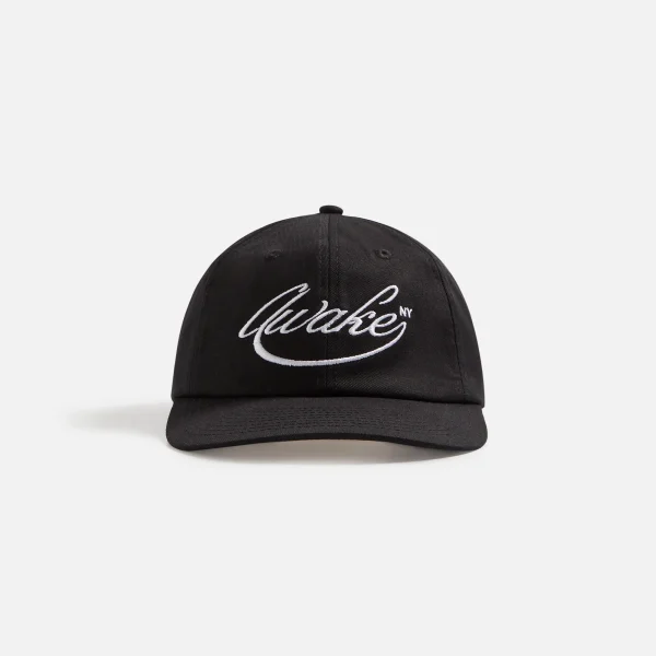 awake script logo black 6 panel cap - KITH-SHOP