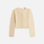 aya muse biscuit lysi cardigan elegant knitwear for women - KITH-SHOP