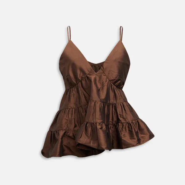 azeeza viola chocolate taffeta women s top - KITH-SHOP