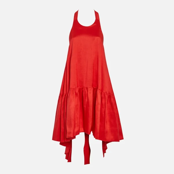 azeeza winston papaya raw silk dress - KITH-SHOP