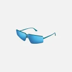 balenciaga angular shield sunglasses blue - KITH-SHOP