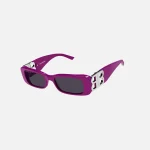 balenciaga bb logo acetate square sunglasses fuchsia - KITH-SHOP