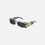 balenciaga cow print hinge rectangular sunglasses - KITH-SHOP