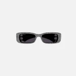 balenciaga dynasty black acetate rectangle sunglasses - KITH-SHOP