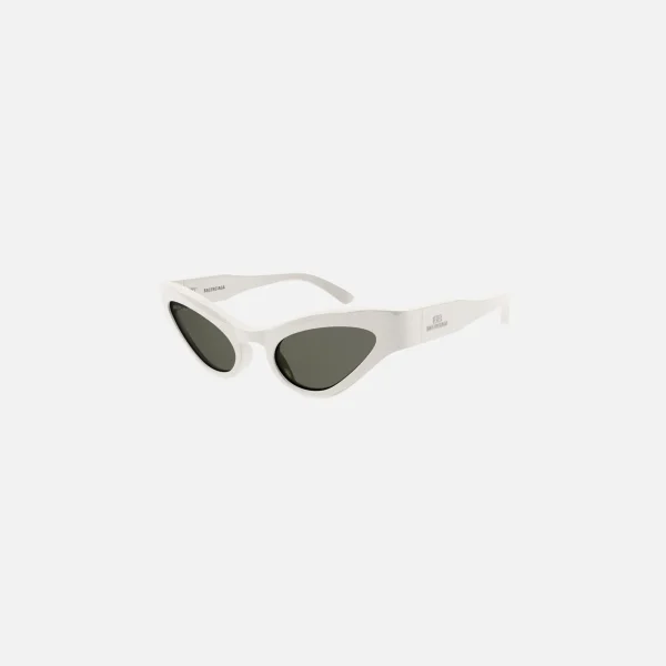 balenciaga white skinny cat eye sunglasses - KITH-SHOP