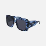 balenciaga xl blue tortoise square frame sunglasses - KITH-SHOP